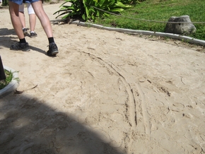 Steep ramps and sand at Tulum