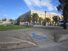 Good sidewalk ramps in some places